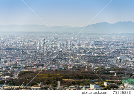 View from Mirokusan, Kasugai City, Aichi Prefecture, toward Kita Ward, Nagoya City View from Mirokusan, Kasugai City, Aichi Prefecture, toward Kita Ward, Nagoya City 75336888