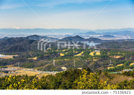 View from Mirokusan, Kasugai City, Aichi Prefecture, towards Irukaike, Inuyama City 75336923