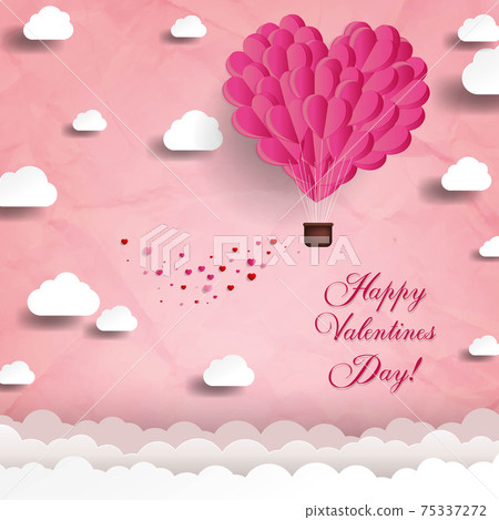 Balloon Hearts With Pink Sky 75337272