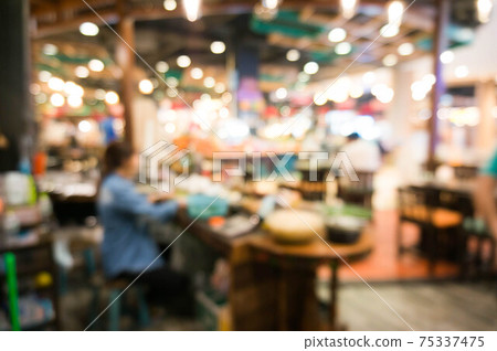 Blurry image of a restaurant interrior background Blurry image of a restaurant interrior background 75337475