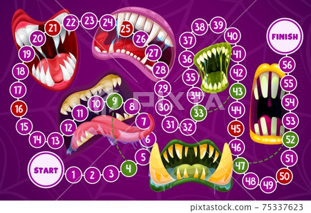 Halloween monsters board game, children activity Halloween monsters board game, children activity 75337623