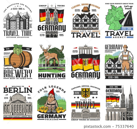 Germany travel, German Berlin and Munich landmarks 75337640