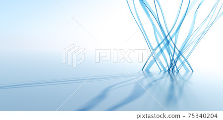 Abstract 3d Background with transparent blue lines on white 75340204