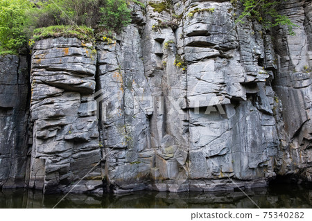 Amazing granite Buky Canyon on the Hirskyi Takich river in Ukraine 75340282