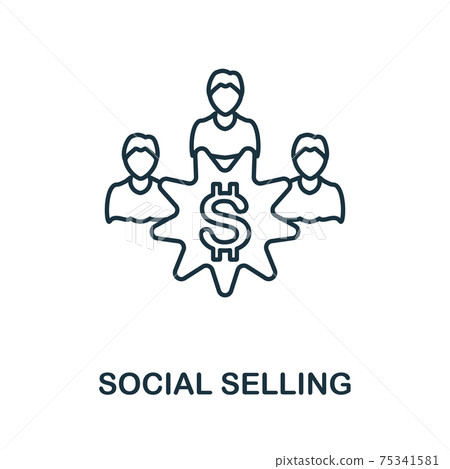 Social Selling icon. Simple element from social media collection. Creative Social Selling icon for web design, templates, infographics and more 75341581