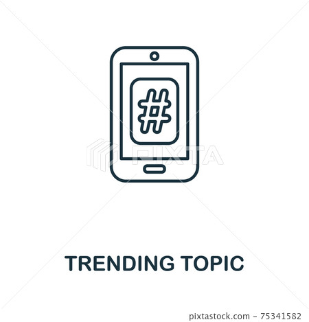 Trending Topic icon. Simple element from social media collection. Creative Trending Topic icon for web design, templates, infographics and more 75341582
