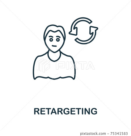 Retargeting icon. Simple element from social media collection. Creative Retargeting icon for web design, templates, infographics and more 75341583