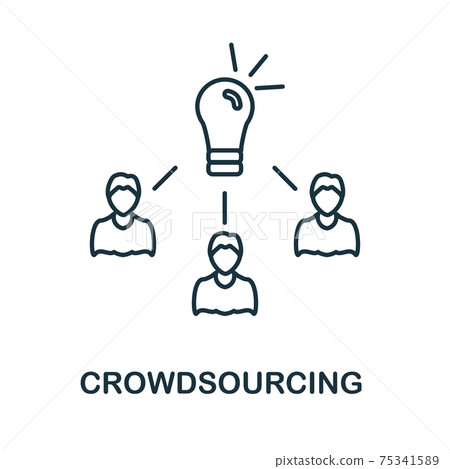 Crowdsourcing icon. Simple element from social... - Stock Illustration ...