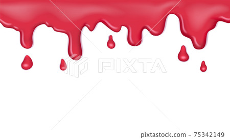 Realistic Detailed 3d Glossy Pink Slime Glitter. Vector 75342149