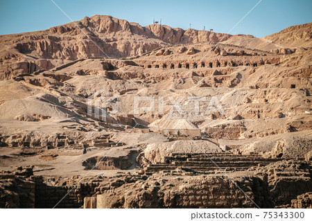 The necropolis of Sheikh Abd al-Qurna, or the Valley of the Nobles, on the western bank of the Nile, near the modern city of Luxor 75343300