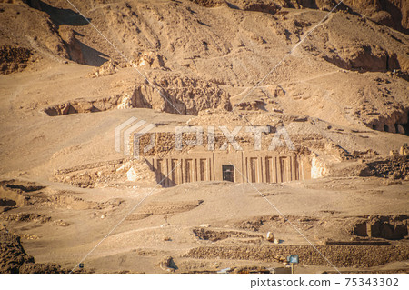 The necropolis of Sheikh Abd al-Qurna, or the Valley of the Nobles, on the western bank of the Nile, near the modern city of Luxor 75343302