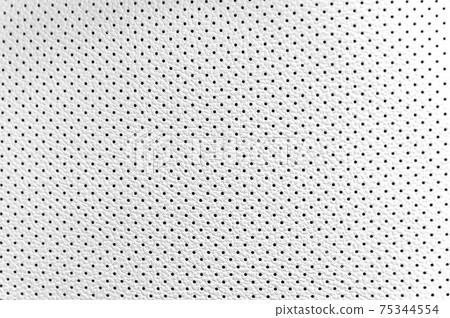 Close up of white leather texture with black holes Close up of white leather texture with black holes 75344554