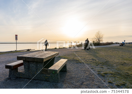 Garry Point Park in sunset time. Richmond, BC, Canada. Garry Point Park in sunset time. Richmond, BC, Canada. 75344578