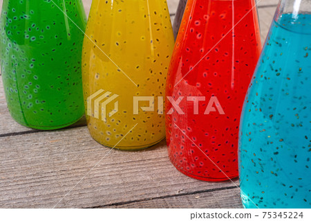 Sweet healthy drink with basil seeds 75345224