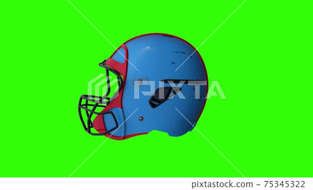 Rugby helmet on a green screen background. 3d illustration Rugby helmet on a green screen background. 3d illustration 75345322
