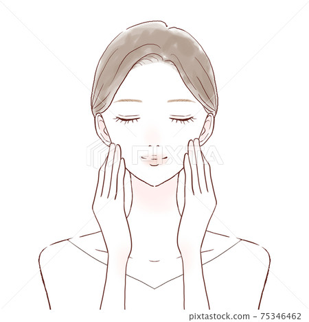 一個女人臉部按摩 一個女人臉部按摩 75346462