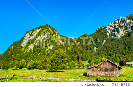 House in the Bavarian Alps near Neuschwanstein Castle in Germany 75346716