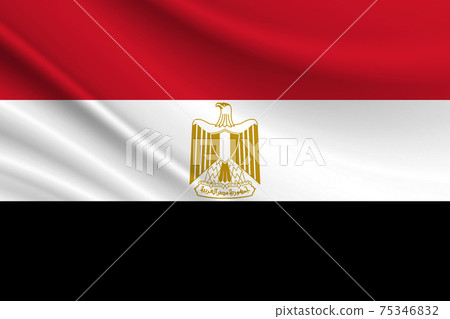 Flag of Egypt Fabric texture of the flag of Egypt Flag of Egypt Fabric texture of the flag of Egypt 75346832