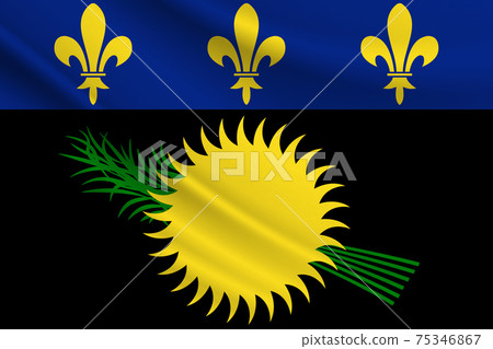 Flag of Guadeloupe. Fabric texture of the flag of Guadeloupe Flag of Guadeloupe. Fabric texture of the flag of Guadeloupe 75346867