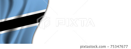 Botswana flag on white background. White background with place for text near the flag of Botswana Botswana flag on white background. White background with place for text near the flag of Botswana 75347677