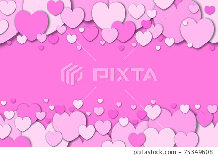 Heart material Image of pastel pink hearts springing up from above and below There are other colors on the side 75349608