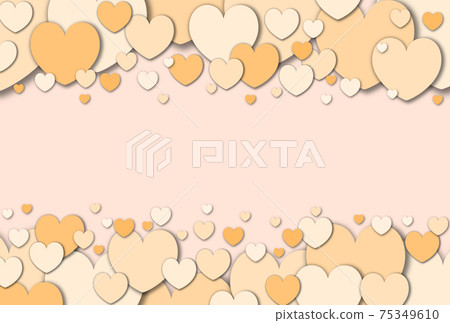 心臟材質從上方和下方彈出的淡橙色心形圖像側面還有其他顏色 75349610