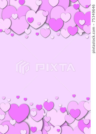 心形材料柔和的粉紅色心形圖像從上方和下方彈出垂直其他可用的顏色 75349646