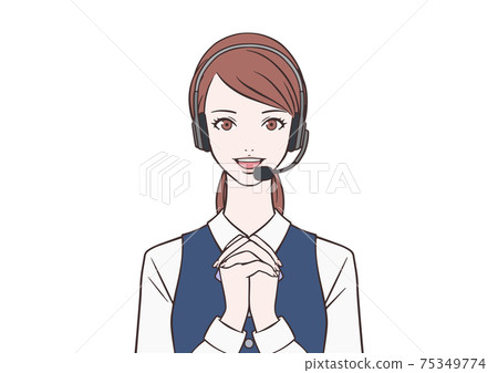 一位操作員女人很高興能攜手共進 75349774