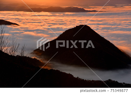 Sea of clouds in the Fukuchiyama basin from Mt. Oe Sea of clouds in the Fukuchiyama basin from Mt. Oe 75349877