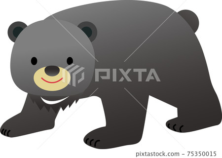 插圖素材：亞洲黑熊，黑動物，熊，金太郎的朋友，童話 75350015