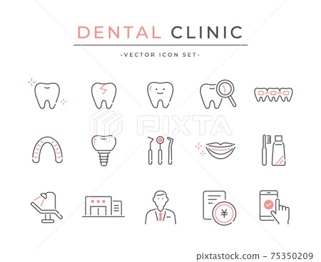 Easy-to-use icon set at the dental clinic Easy-to-use icon set at the dental clinic 75350209