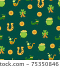 Saint Patrick s Day seamless pattern. Holiday Vector Illustration Background 75350846