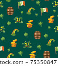 Saint Patrick s Day seamless pattern. Holiday Vector Illustration Background 75350847