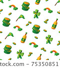 Saint Patrick s Day seamless pattern. Holiday Vector Illustration Background 75350851