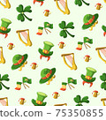 Saint Patrick s Day seamless pattern. Holiday Vector Illustration Background 75350855
