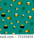 Saint Patrick s Day seamless pattern. Holiday Vector Illustration Background 75350856