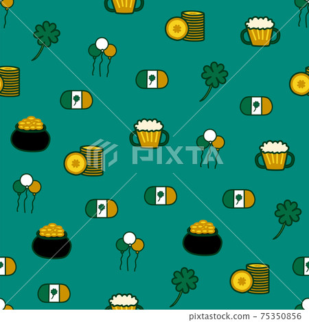 Saint Patrick s Day seamless pattern. Holiday Vector Illustration Background Saint Patrick s Day seamless pattern. Holiday Vector Illustration Background 75350856
