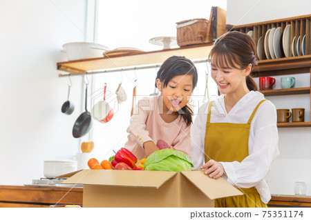 Parent-child dining table lifestyle image 75351174