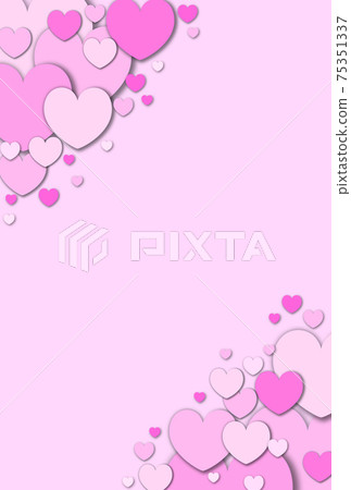 心臟框架材料從左，右，對角線上方和下方彈出的柔和的粉紅色心形圖像可用的其他顏色 75351337