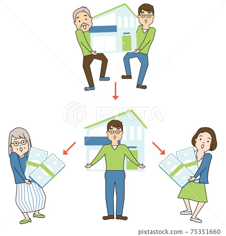 Compensation split, inheritance property,... - Stock Illustration ...