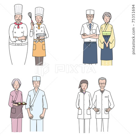 Various seniors in the restaurant industry Various seniors in the restaurant industry 75351694