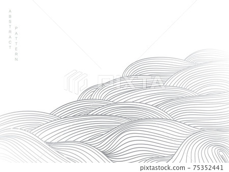 Abstract landscape background with white and grey line pattern vector. Mountain forest art with natural art template. Banner design and wallpaper in vintage style. Abstract landscape background with white and grey line pattern vector. Mountain forest art with natural art template. Banner design and wallpaper in vintage style. 75352441