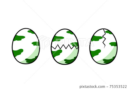 Green egg and cracked egg 75353522