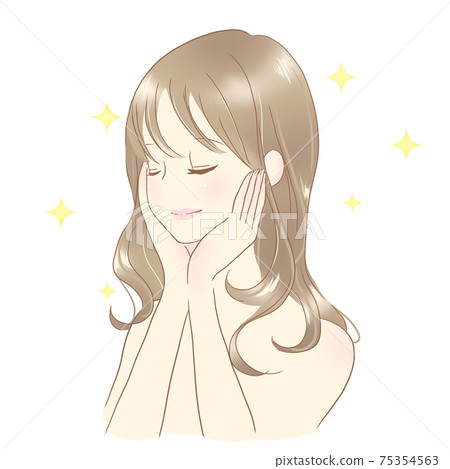 Beautiful woman skin color long yellow Beautiful woman skin color long yellow 75354563