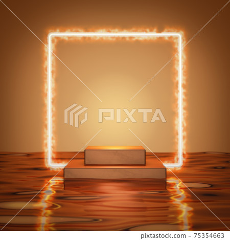 Podium with fiery frame Podium with fiery frame 75354663