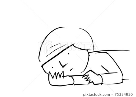 Illustration of a person lying lethargic - Stock Illustration [75354930 ...