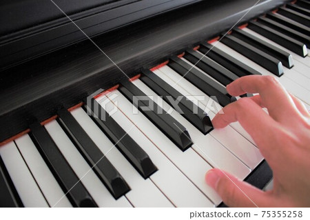 Hand playing the piano 75355258