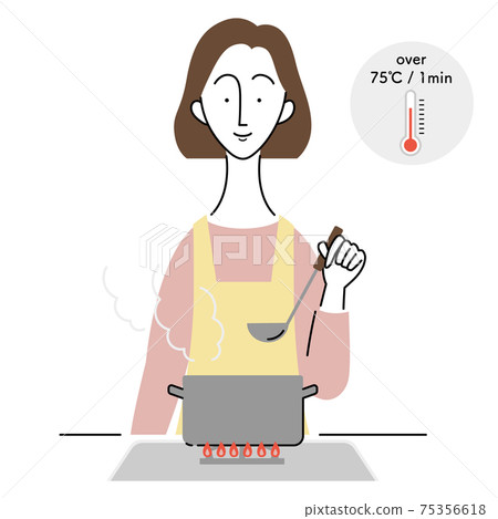 婦女做飯以防止食物中毒 75356618