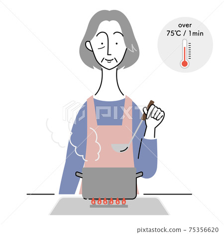 烹飪以防止食物中毒的女高管 75356620