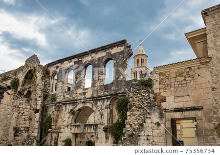 Silver gate, east entrance of the Diocletian s Palace in Split, Croatia 75356734